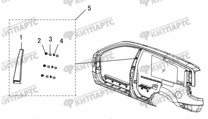 Накладка стойки средней наружную Great Wall Hover H3