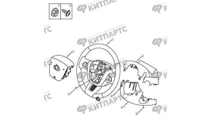 Рулевое колесо (мульти-функциональное) Geely